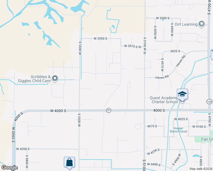 map of restaurants, bars, coffee shops, grocery stores, and more near 5417 West 3850 South in Hooper