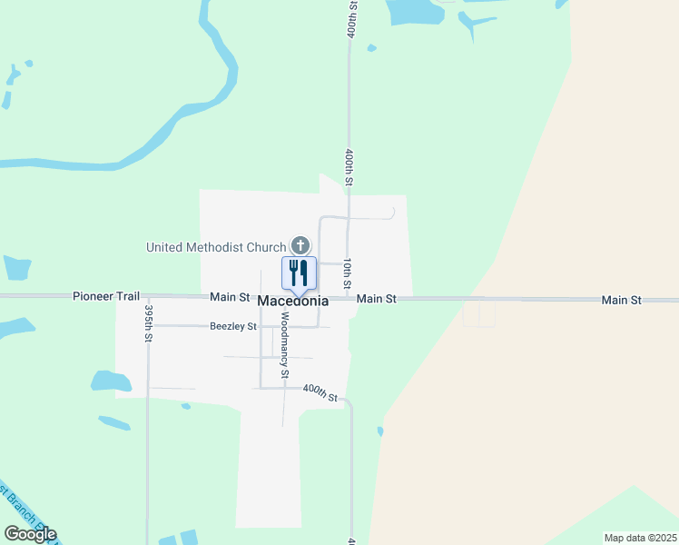 map of restaurants, bars, coffee shops, grocery stores, and more near 206 Evans Street in Macedonia