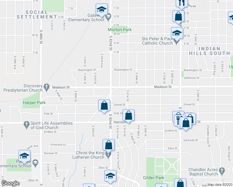 map of restaurants, bars, coffee shops, grocery stores, and more near 6256 South 41st Avenue in Omaha