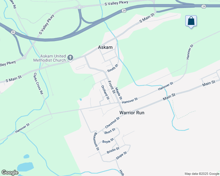 map of restaurants, bars, coffee shops, grocery stores, and more near 561 Front Street in Warrior Run