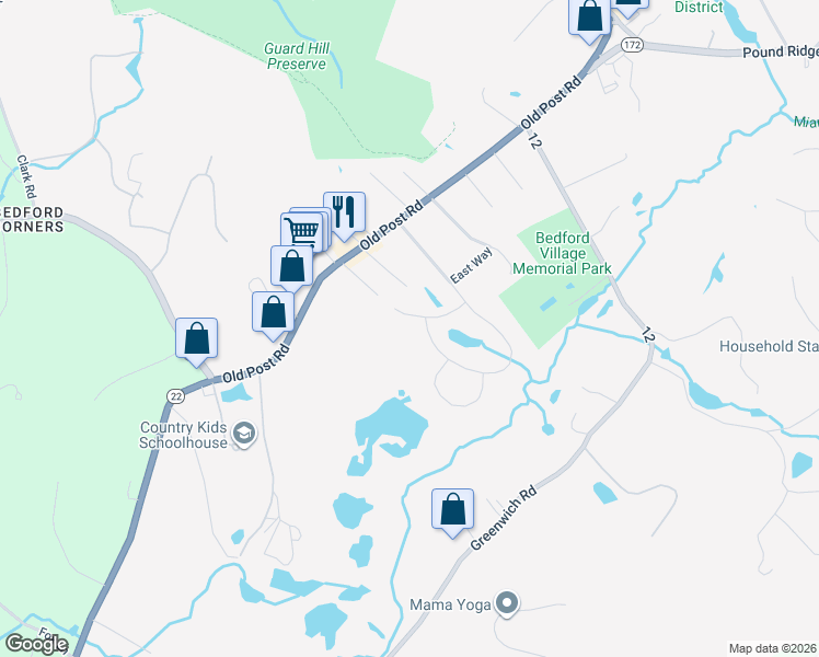 map of restaurants, bars, coffee shops, grocery stores, and more near 24 Turtlepond Lane in Bedford