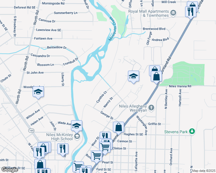 map of restaurants, bars, coffee shops, grocery stores, and more near 896 Cynthia Court in Niles