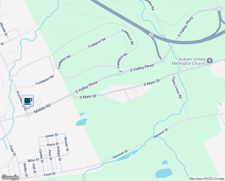 map of restaurants, bars, coffee shops, grocery stores, and more near 3110 South Main Street in Wilkes-Barre