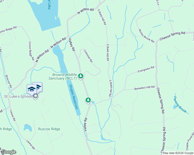 map of restaurants, bars, coffee shops, grocery stores, and more near 75 Colonial Road in New Canaan