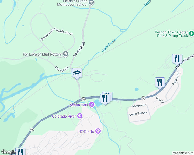 map of restaurants, bars, coffee shops, grocery stores, and more near 1-24 Pine Crescent in Sussex County