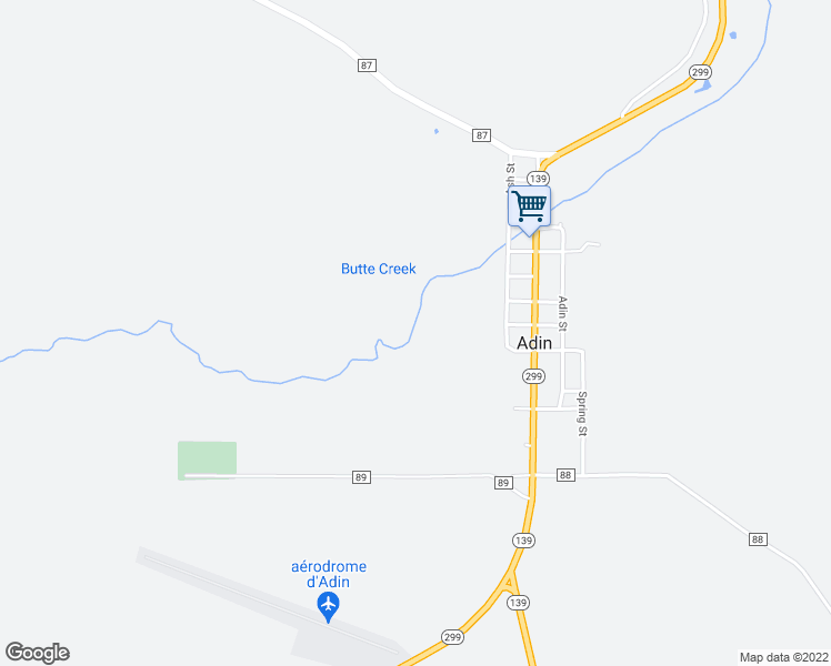 map of restaurants, bars, coffee shops, grocery stores, and more near 4866B California 299 in Adin