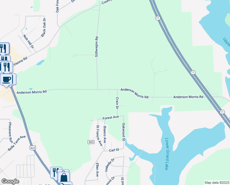 map of restaurants, bars, coffee shops, grocery stores, and more near 1816 Crain Drive in Niles