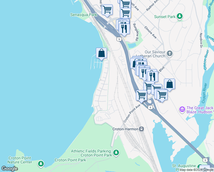 map of restaurants, bars, coffee shops, grocery stores, and more near 2004 Half Moon Bay Drive in Croton-on-Hudson