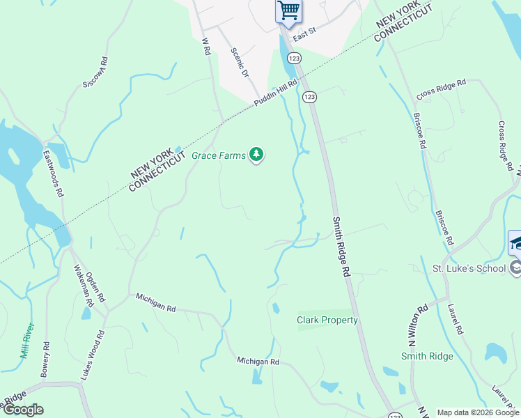 map of restaurants, bars, coffee shops, grocery stores, and more near 365 Lukes Wood Road in New Canaan
