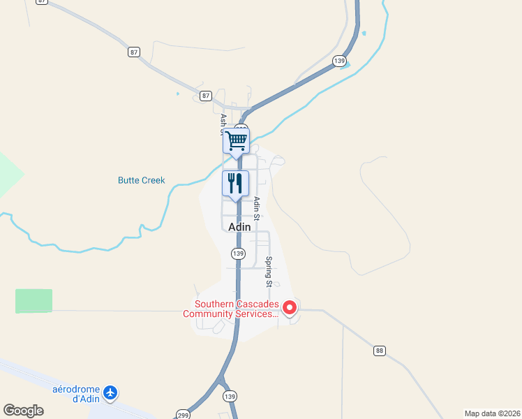 map of restaurants, bars, coffee shops, grocery stores, and more near in Adin