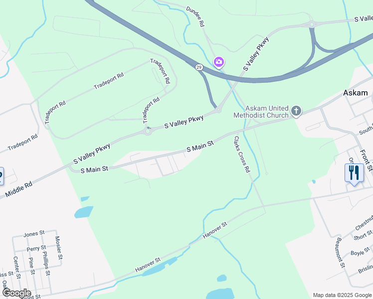 map of restaurants, bars, coffee shops, grocery stores, and more near 3019 South Main Street in Wilkes-Barre