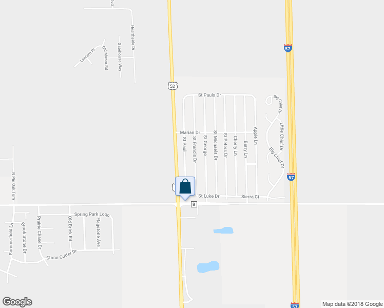 map of restaurants, bars, coffee shops, grocery stores, and more near 22 Saint Francis Drive in Bourbonnais