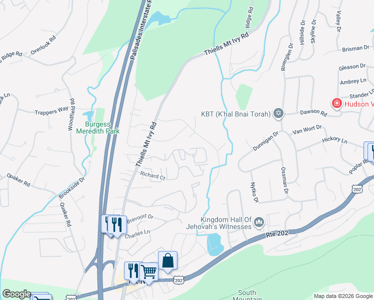 map of restaurants, bars, coffee shops, grocery stores, and more near 77 Buckingham Court in Pomona