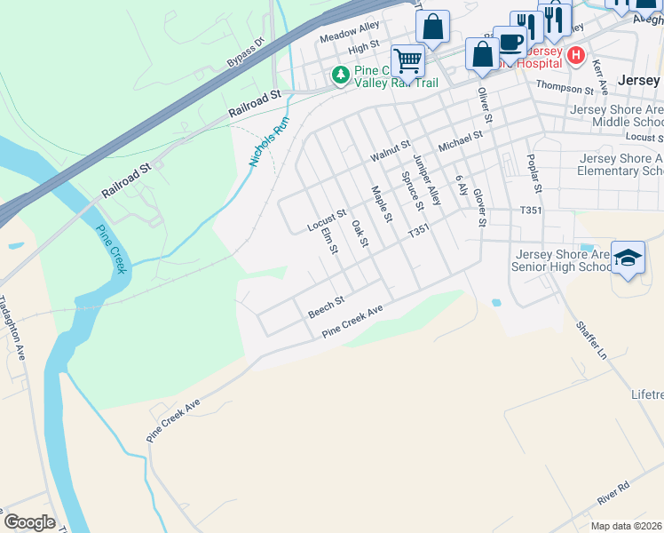 map of restaurants, bars, coffee shops, grocery stores, and more near 1801-1871 Cemetery St in Jersey Shore