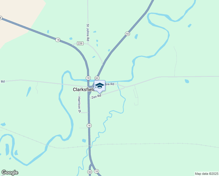 map of restaurants, bars, coffee shops, grocery stores, and more near 5015 Zen Road in Wakeman