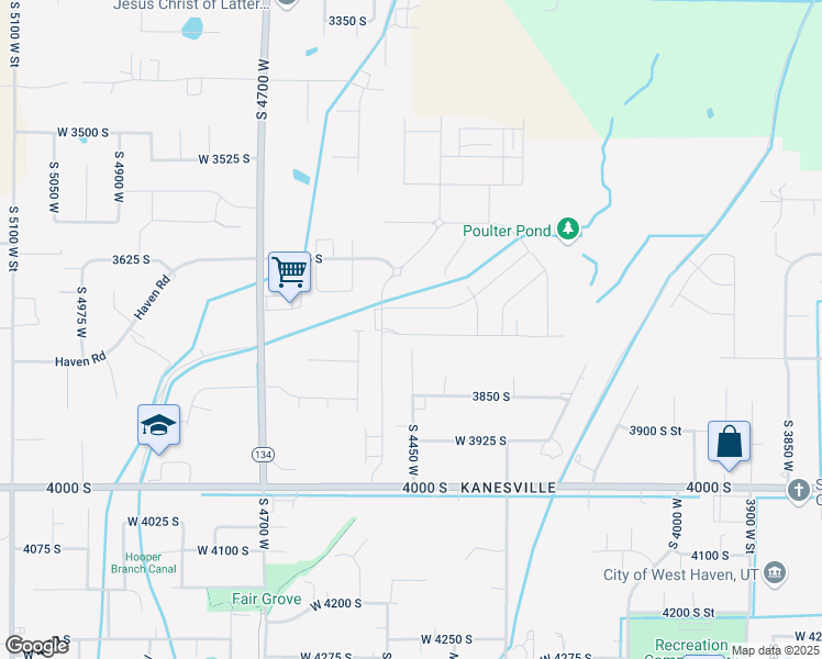 map of restaurants, bars, coffee shops, grocery stores, and more near 4457 West 3750 South in West Haven