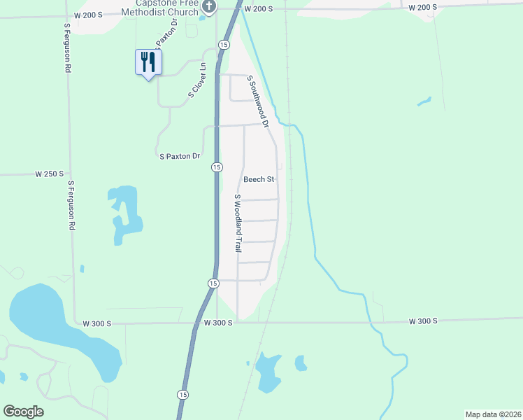 map of restaurants, bars, coffee shops, grocery stores, and more near 1383 Oakdale Street in Warsaw