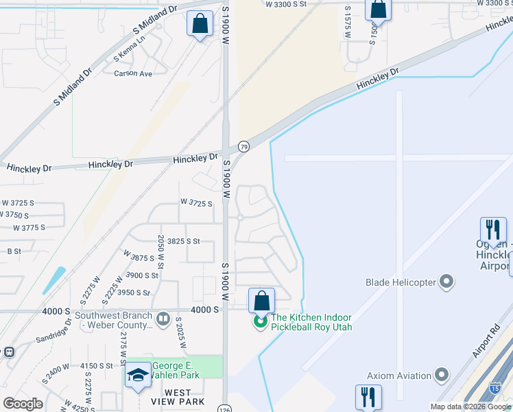 map of restaurants, bars, coffee shops, grocery stores, and more near 3800 South 1900 West in Roy