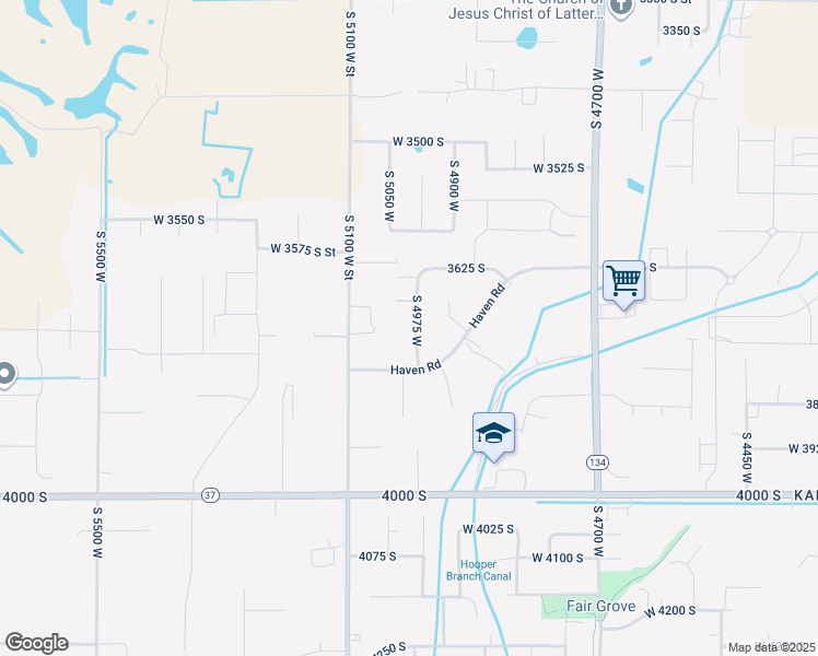 map of restaurants, bars, coffee shops, grocery stores, and more near 3731 South 4975 West in West Haven