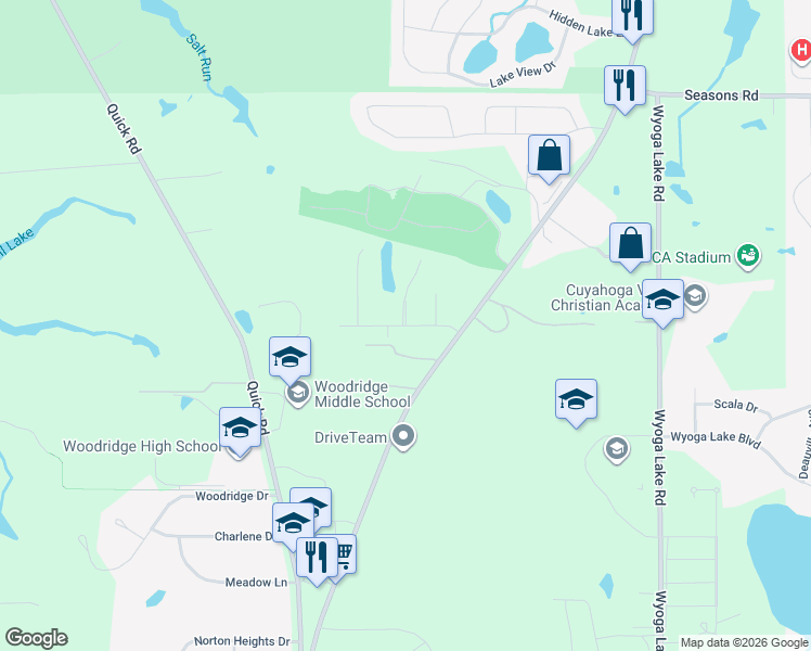 map of restaurants, bars, coffee shops, grocery stores, and more near 11 Salt Creek Run in Peninsula