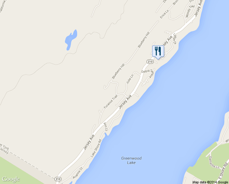 map of restaurants, bars, coffee shops, grocery stores, and more near 71 Furnace Trail in Greenwood Lake