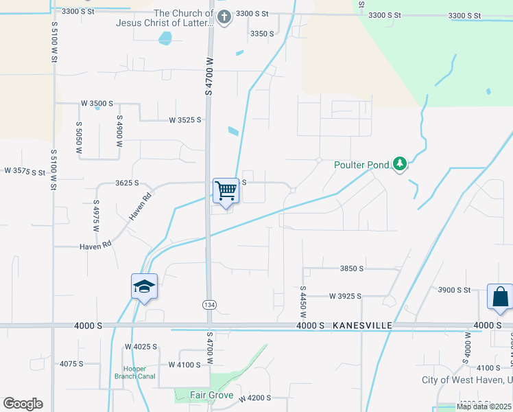 map of restaurants, bars, coffee shops, grocery stores, and more near 4589 West 3725 South in West Haven