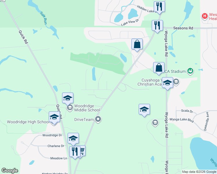 map of restaurants, bars, coffee shops, grocery stores, and more near 11 Salt Creek Run in Peninsula