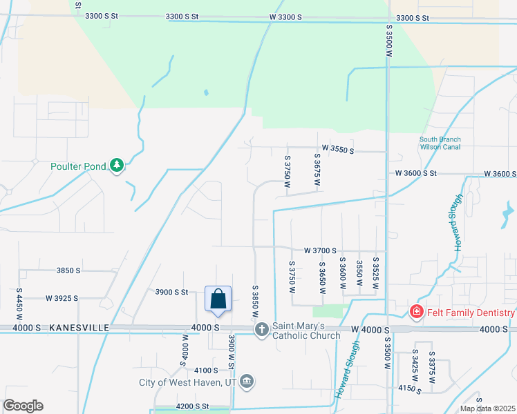 map of restaurants, bars, coffee shops, grocery stores, and more near 3656 South 3850 West in West Haven