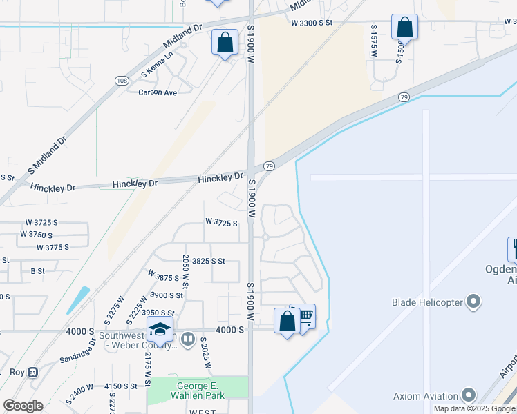 map of restaurants, bars, coffee shops, grocery stores, and more near 3800 South 1900 West in Roy
