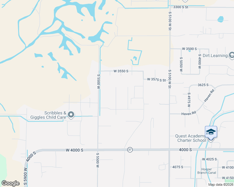 map of restaurants, bars, coffee shops, grocery stores, and more near 3664 South 5400 West in Hooper