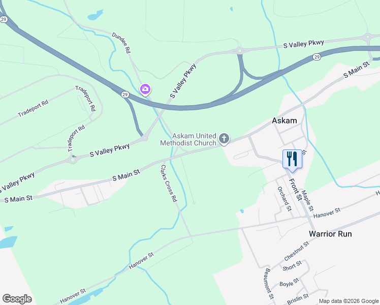 map of restaurants, bars, coffee shops, grocery stores, and more near 2898 S Main St in Wilkes-Barre