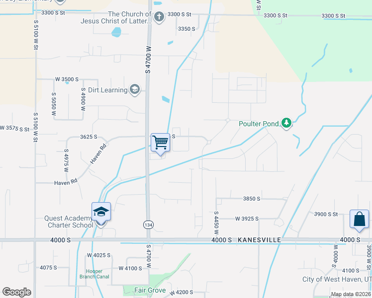 map of restaurants, bars, coffee shops, grocery stores, and more near 4582 West 3725 South in West Haven
