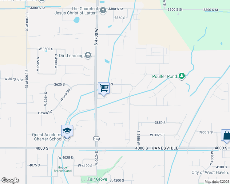map of restaurants, bars, coffee shops, grocery stores, and more near 4614 West 3725 South in West Haven