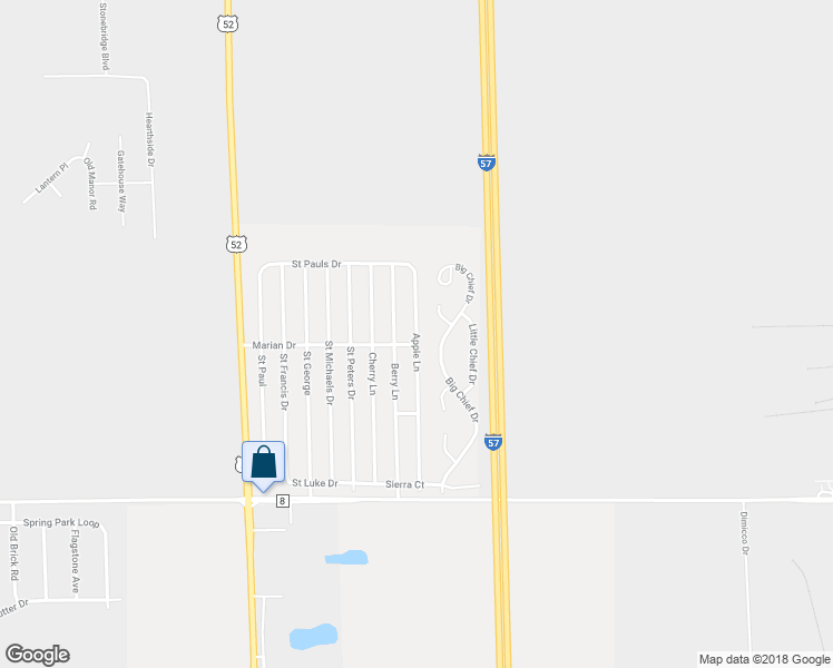 map of restaurants, bars, coffee shops, grocery stores, and more near 68 Apple Lane in Bourbonnais
