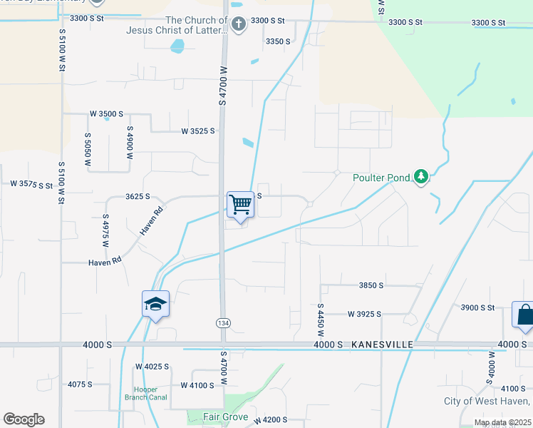 map of restaurants, bars, coffee shops, grocery stores, and more near 4614 West 3725 South in West Haven