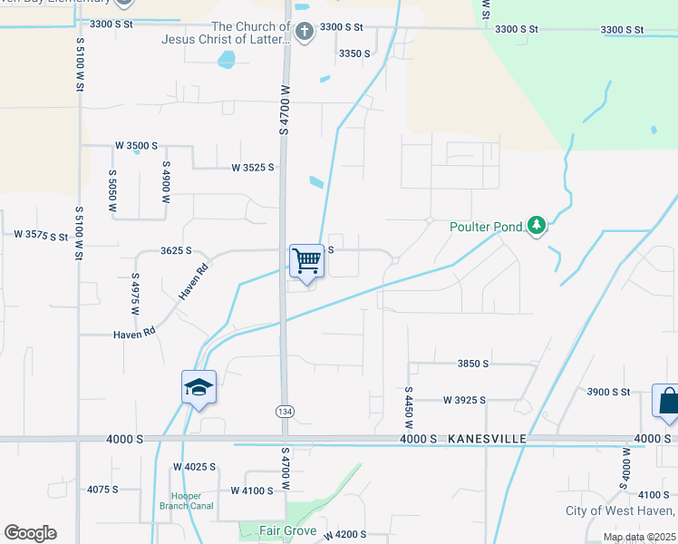 map of restaurants, bars, coffee shops, grocery stores, and more near 3808 South 4550 West in West Haven