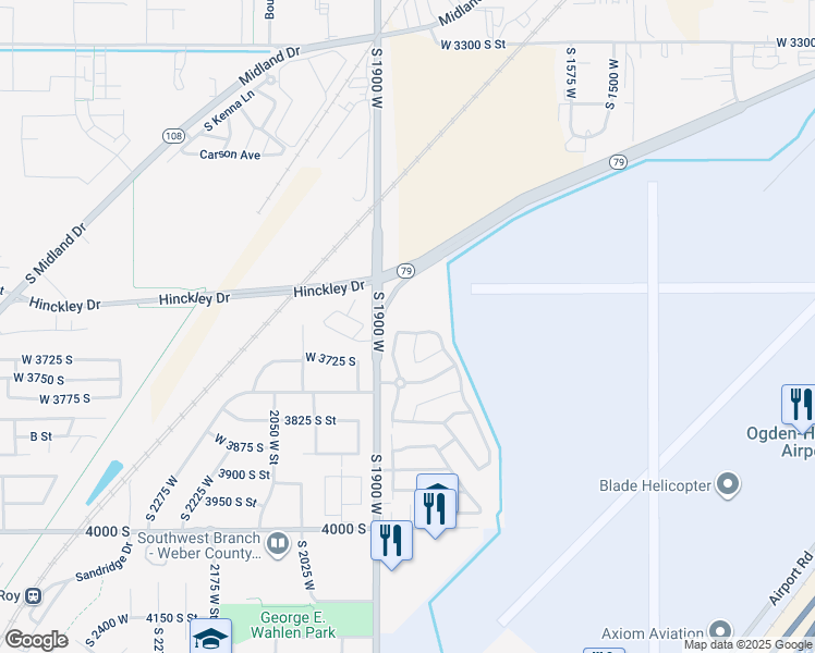 map of restaurants, bars, coffee shops, grocery stores, and more near 3800 South 1900 West in Roy