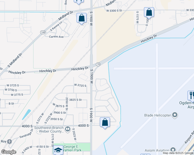 map of restaurants, bars, coffee shops, grocery stores, and more near 3800 South 1900 West in Roy