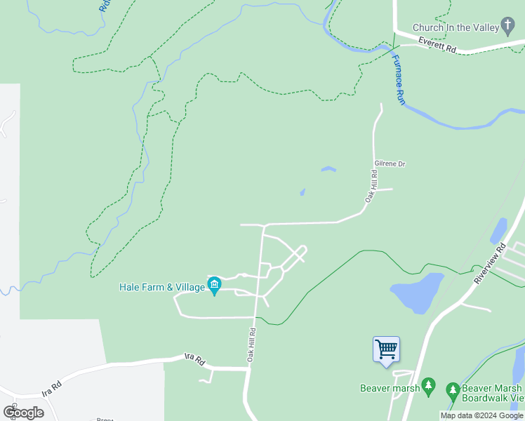 map of restaurants, bars, coffee shops, grocery stores, and more near 2780 Oak Hill Road in Peninsula