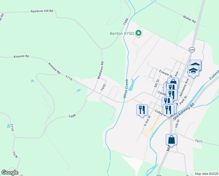 map of restaurants, bars, coffee shops, grocery stores, and more near 22 Kelsy Edson in Benton
