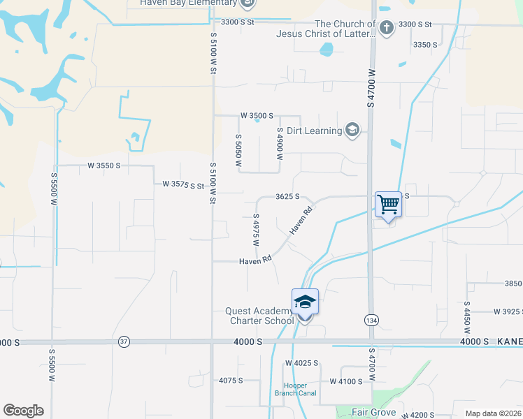 map of restaurants, bars, coffee shops, grocery stores, and more near 3216 South 4975 West in West Haven