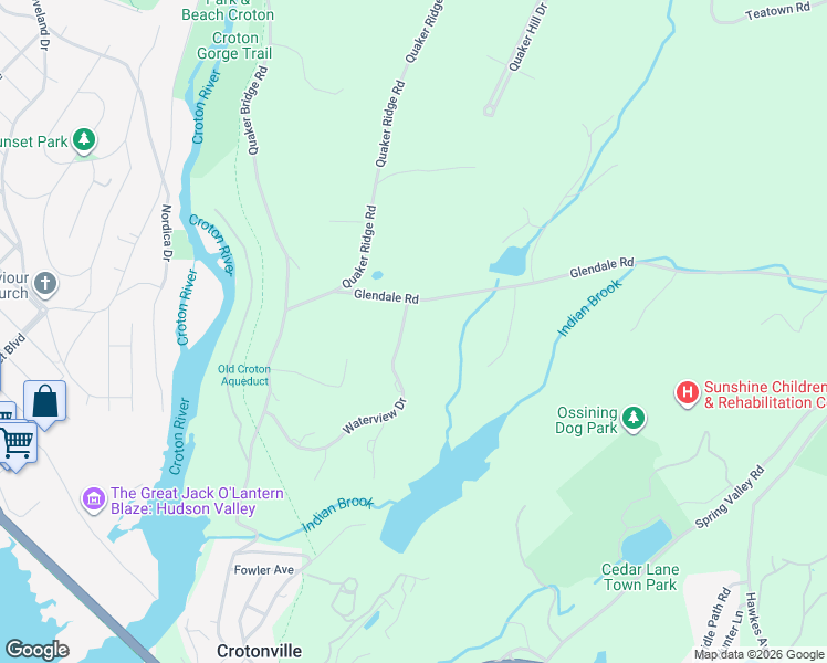 map of restaurants, bars, coffee shops, grocery stores, and more near 12 Glendale Road in Ossining