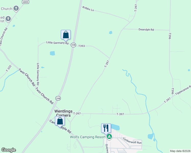 map of restaurants, bars, coffee shops, grocery stores, and more near 97-661 Wentlings Corners Road in Knox