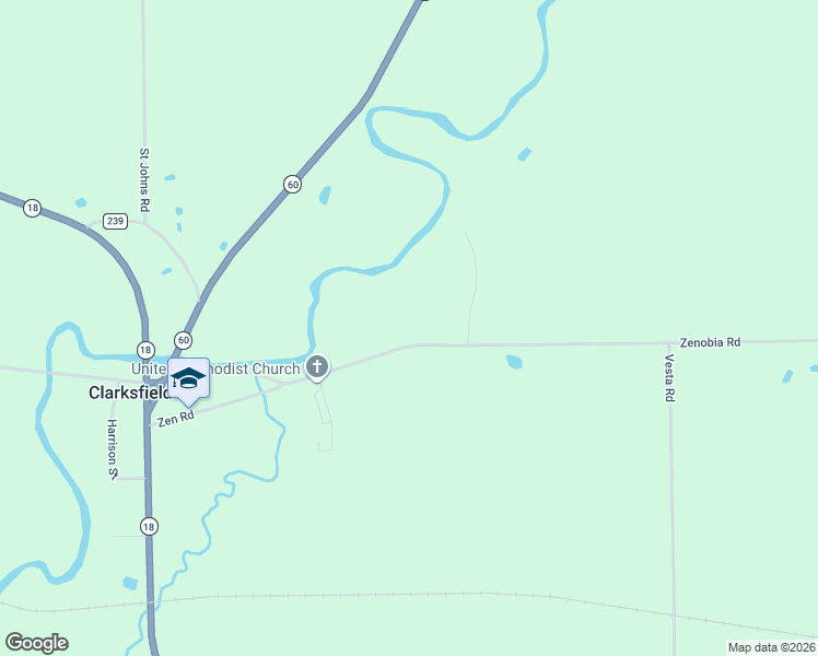 map of restaurants, bars, coffee shops, grocery stores, and more near 5236 Zenobia Road in Wakeman