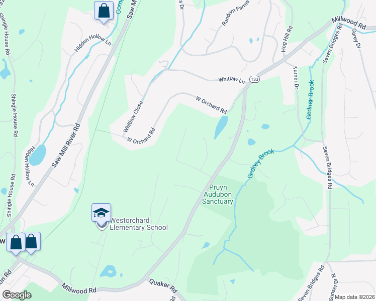 map of restaurants, bars, coffee shops, grocery stores, and more near 7 Sleepy Hollow Road in Chappaqua
