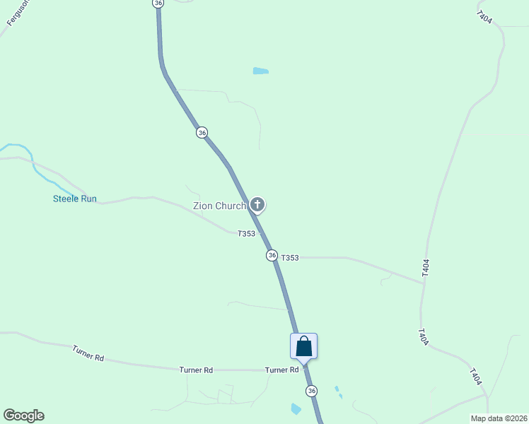 map of restaurants, bars, coffee shops, grocery stores, and more near 1778 Pennsylvania 36 in Brookville