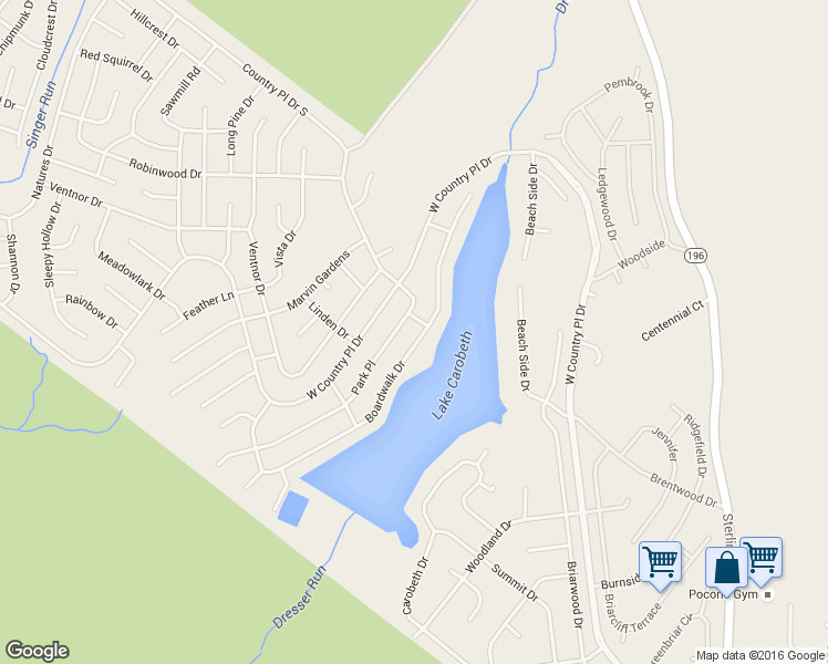 map of restaurants, bars, coffee shops, grocery stores, and more near 6084 Boardwalk Drive in Tobyhanna