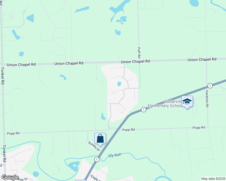 map of restaurants, bars, coffee shops, grocery stores, and more near 6707 Mandarin Cove in Fort Wayne