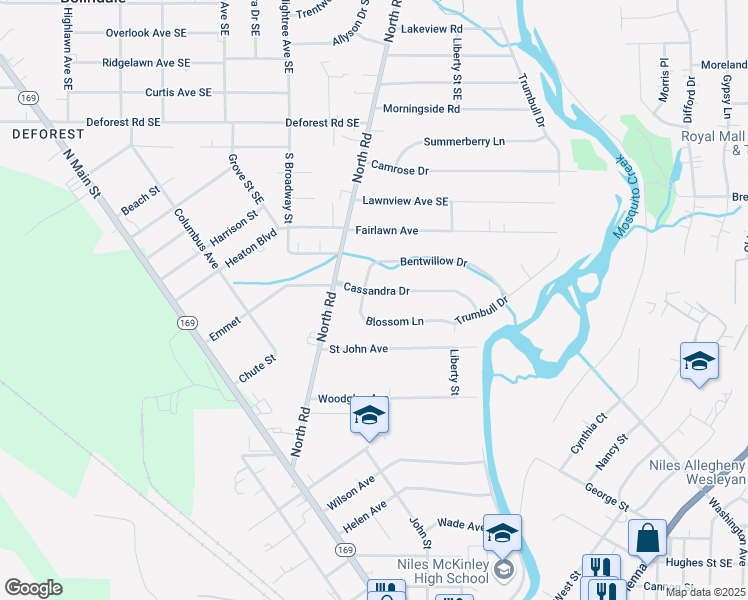 map of restaurants, bars, coffee shops, grocery stores, and more near 102 Cassandra Drive in Niles