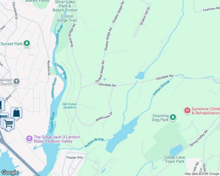 map of restaurants, bars, coffee shops, grocery stores, and more near 12 Glendale Road in Ossining